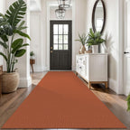 KOZYFLY Extra Long Runners for Hallways 3x14 ft Washable Kitchen Runner Non Slip Rubber Backed Hallway Rug Cotton Entryway Runner Rug Floor Carpet for Indoor Hall, Kitchen, Stair, Orange/Tan
