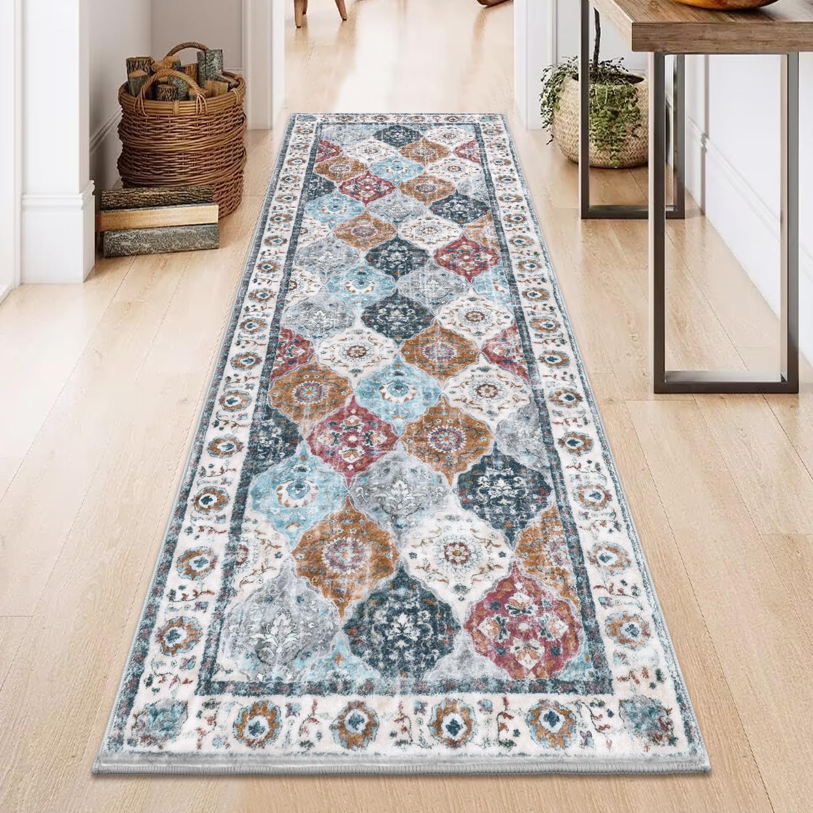 HEBE Hallway Runner Rug 2'x6', Washable Non Slip Kitchen Rug Runner
