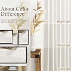 Nanspring Beige White Linen Curtains for Living Room 95 Inches Long Back Tab and Rod Pocket Light Filtering Semi Sheer Curtain Rustic Farmhouse Decor Luxury Drapes for Bedroom Office 52x95, 2 Panels