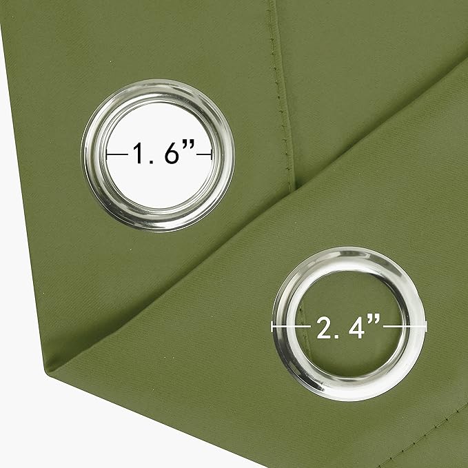 LEMOMO Oilve Green Blackout Curtains 38 x 54 Inch Length/Set of 2 Curtain Panels/Thermal Insulated Room Darkening Blackout Curtains