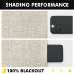 MIULEE 100% Blackout Linen Curtains for Bedroom 42 x 72 Inch Cream 2 Panels