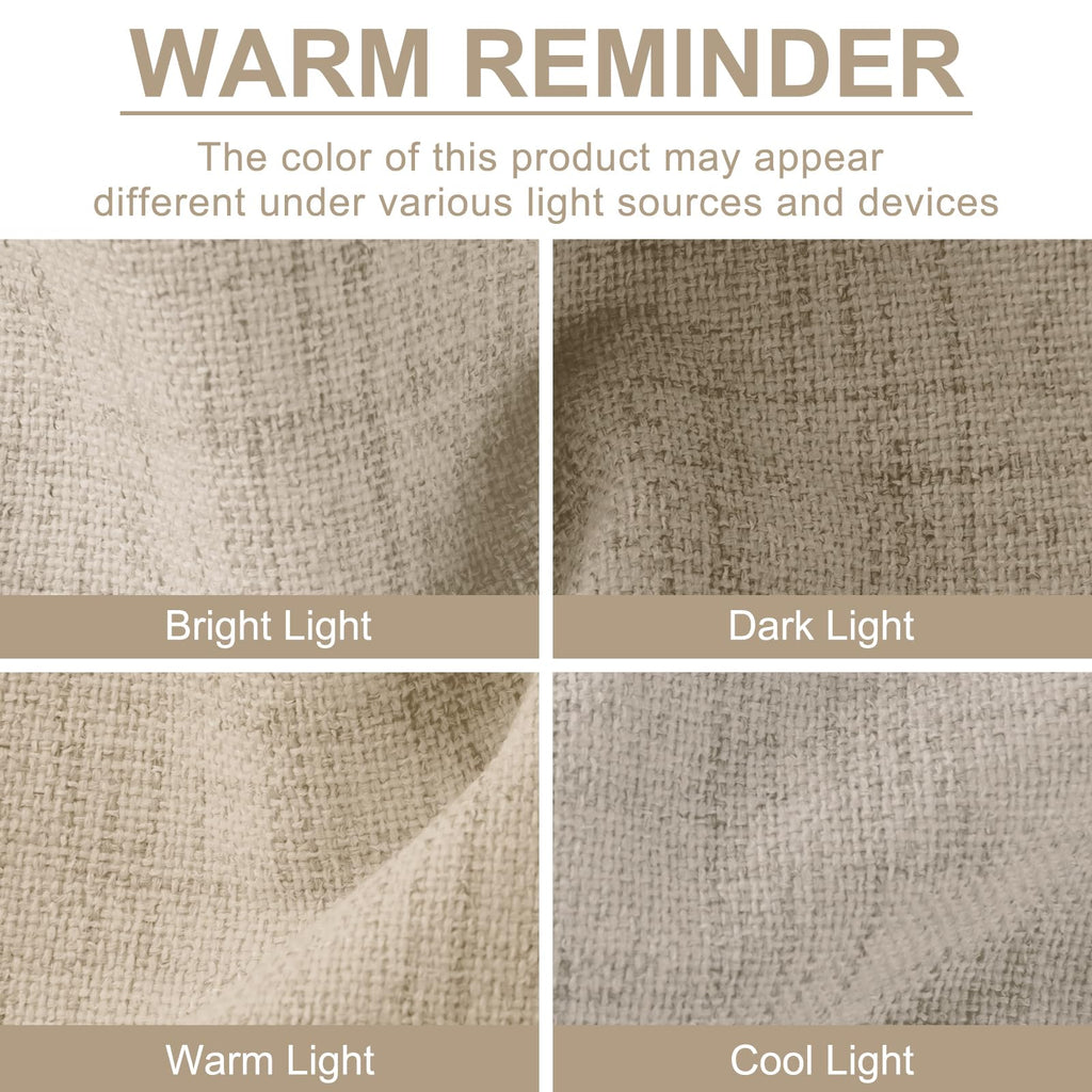 Linen Textured Total Blackout Curtains for Bedroom 108 Inches Long, Oatmeal