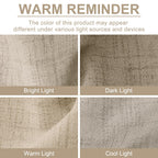 Linen Textured Total Blackout Curtains for Bedroom 108 Inches Long, Oatmeal