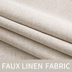 MIULEE Linen Textured Curtains for Bedroom Solid 100% Blackout Thermal Insulated Natural Grommet Room Darkening Curtains & Drapes Luxury Decor for Living Room Nursery 52 x 54 Inch (2 Panels)