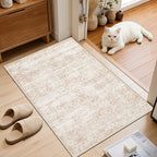 2x3 Area Rugs Living Room Rug: Washable Vintage Boho Rug No Slip Stain Resistant Soft Carpet Indoor Floor Floral Large Carpets for Bedroom Dining Room Farmhouse Nursery Hallway Home Office Beige