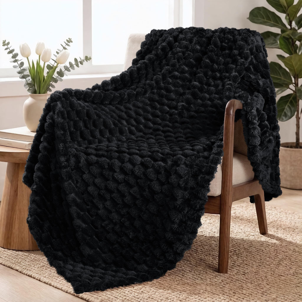 Exclusivo Mezcla 3D Fleece King Size Blanket for Bed, Burnt Orange