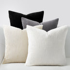 Topfinel Decorative Throw Pillow Covers Cushion Cases,Set of 4 Soft Velvet Modern Double-Sided Designs,Mix and Match for Boho Farmhouse Fall Home Decor(26x26 inch, White/Black)