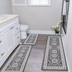 HEBE Boho Kitchen Rugs Set of 3, Non Slip Washable Kitchen Mats for Floor
