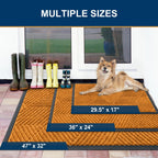 Smiry Front Door Mat Outside Entrance, Low Profile Rubber Doormat, 35x23