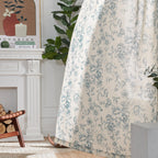 jinchan Vintage Floral Linen Curtains 96 Long for Living Room 2 Panels