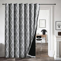 Beauoop Moroccan 100% Blackout Sliding Door Curtains Grey 100x96 1 Set
