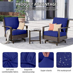14Pcs Outdoor Cushion Covers, Patio Cushion Covers,Stretch Elastic Slipcovers, Replacement Washable & Reusable Furniture Protector for Patio Couch (Lake Blue,Cover Only)