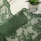 YJ YANJUN Vintage Lace Curtains 90 Inches Long-Victorian Floral Pattern Dark Green Sheer Curtain Panels for Ding Room Bedroom,Light Filtering, Retro Boho Neutral Aesthetic Decor 2 Panels 52W x 90L