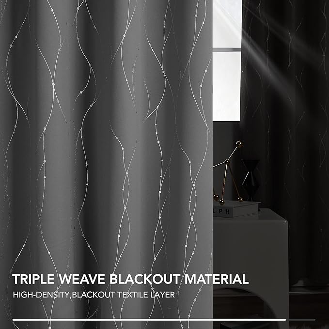 Deconovo Living Room Curtains 84 Inches Long, Blackout Curtains for Bedroom