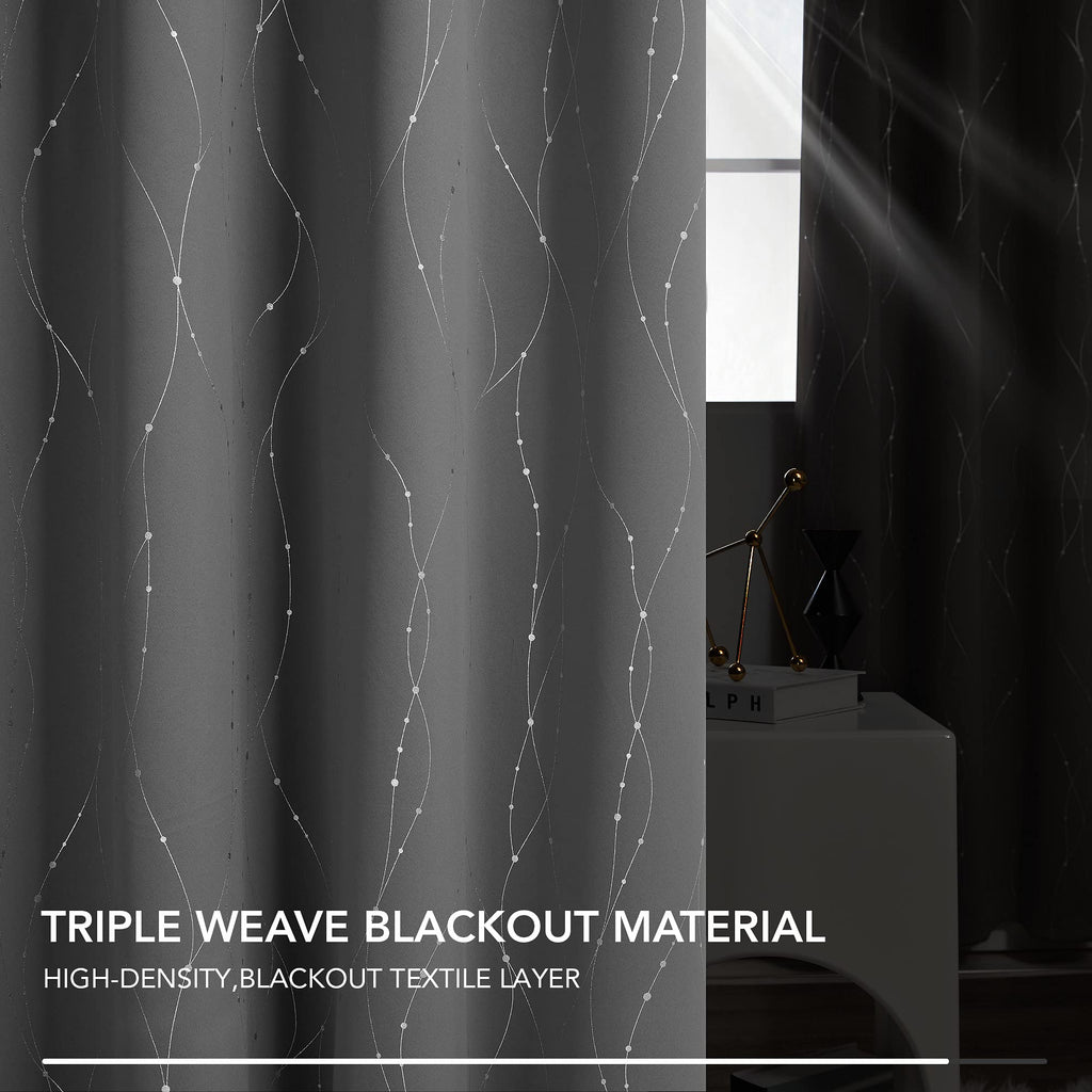 Deconovo Living Room Curtains 45 Inches Long, Blackout Curtains for Bedroom