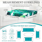 12 Pcs Stretch Patio Cushion Covers,Outdoor Couch Covers Replacement,Outdoor Couch & Sofa Slipcovers,for Patio Furniture Cushion Covers,Washable Reusable Furniture Protector (Green Leaf,Cover Only)
