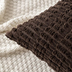 MIULEE Corduroy Decorative Throw Pillow Covers 18x18 Dark Brown Pack of 2