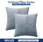 MIULEE Dusty Blue Decorative Throw Pillow Covers for Couch 18x18 Inch