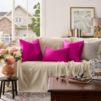 GIGIZAZA Hot Pink Velvet Pillow Covers 18x18 Decorative Pillows Pack of 2