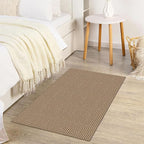 KOZYFLY Indoor Door Mat 2x3 ft Small Area Rugs Washable Front Door Mat Non Slip Rubber Backed Entryway Rug Cotton Entrance Doormat for Front Porch Bathroom Kitchen Bedroom, Tan/Orange/Brown