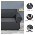 Joccun Stretch Chair Couch Cover,1-Piece Sofa Slipcover Spandex Jacquard Fabric Sofa Covers with Elastic Bottom,Washable Furniture Protector for Dogs,Cats,Kids(Armchair,Charcoal)