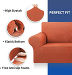KEKUOU Stretch Oversized Couch Covers for Sofa Slipcover,Pureed Pumpkin
