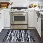 Lansny Modern Abstract Entryway Rug Indoor 2x3 Washable Rug Non-Slip Soft Small Area Rug Black Grey Kitchen Mats Thin Print Faux Wool Floor Carpet Throw Rugs for Entrance Bedroom
