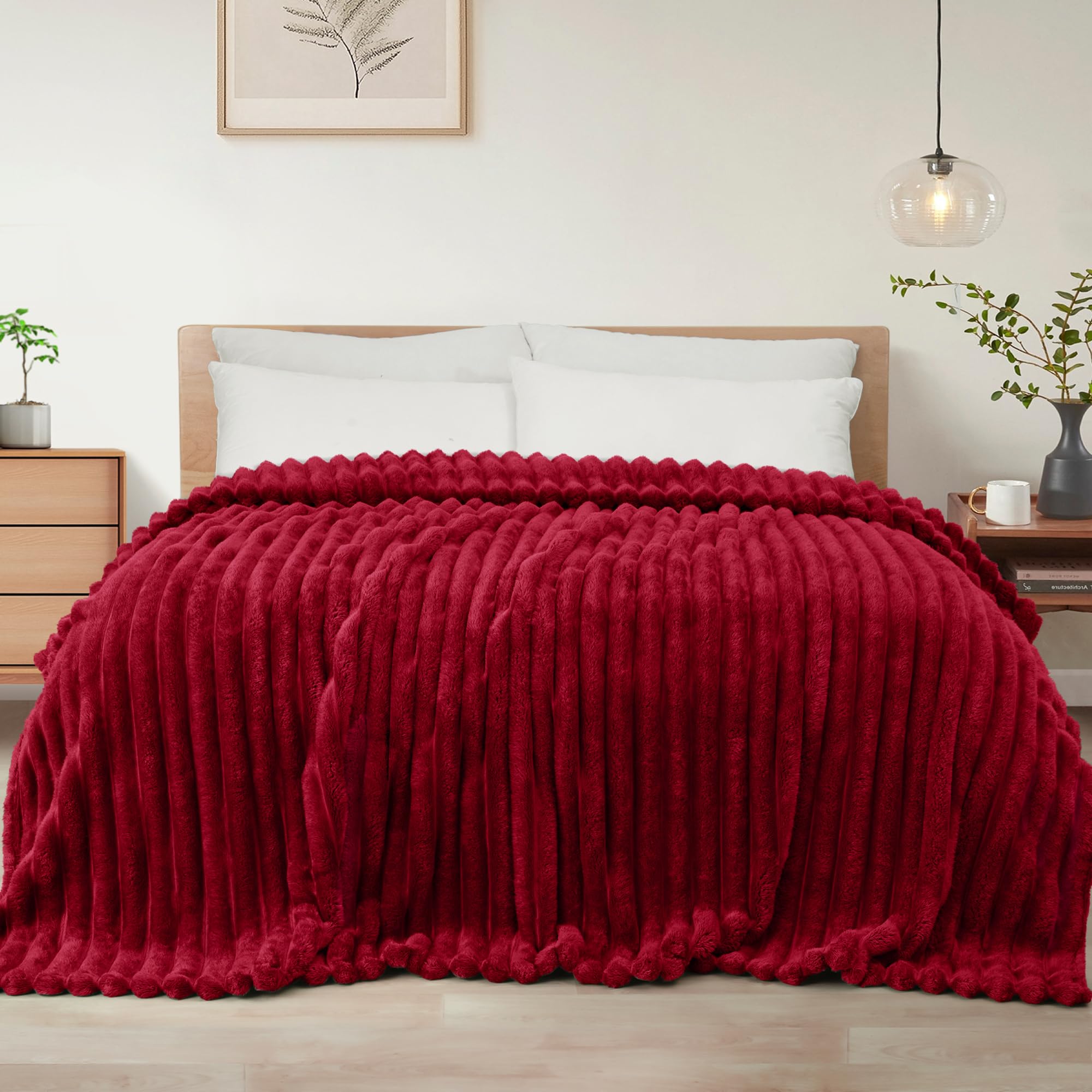 Exclusivo Mezcla Striped Twin Size Fleece Blanket for Bed, Couch, 60"x80"