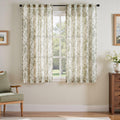 jinchan Vintage Floral Linen Curtains 63 Long for Living Room 2 Panels