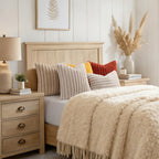 decorUhome Fall Faux Fur Throw Pillow Covers 22x22 Set of 2 Beige