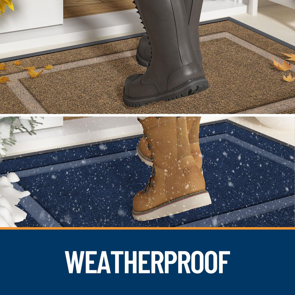 OLANLY Front Door Mat Outside 29.5x17, All-Season Heavy-Duty Rubber Doormat