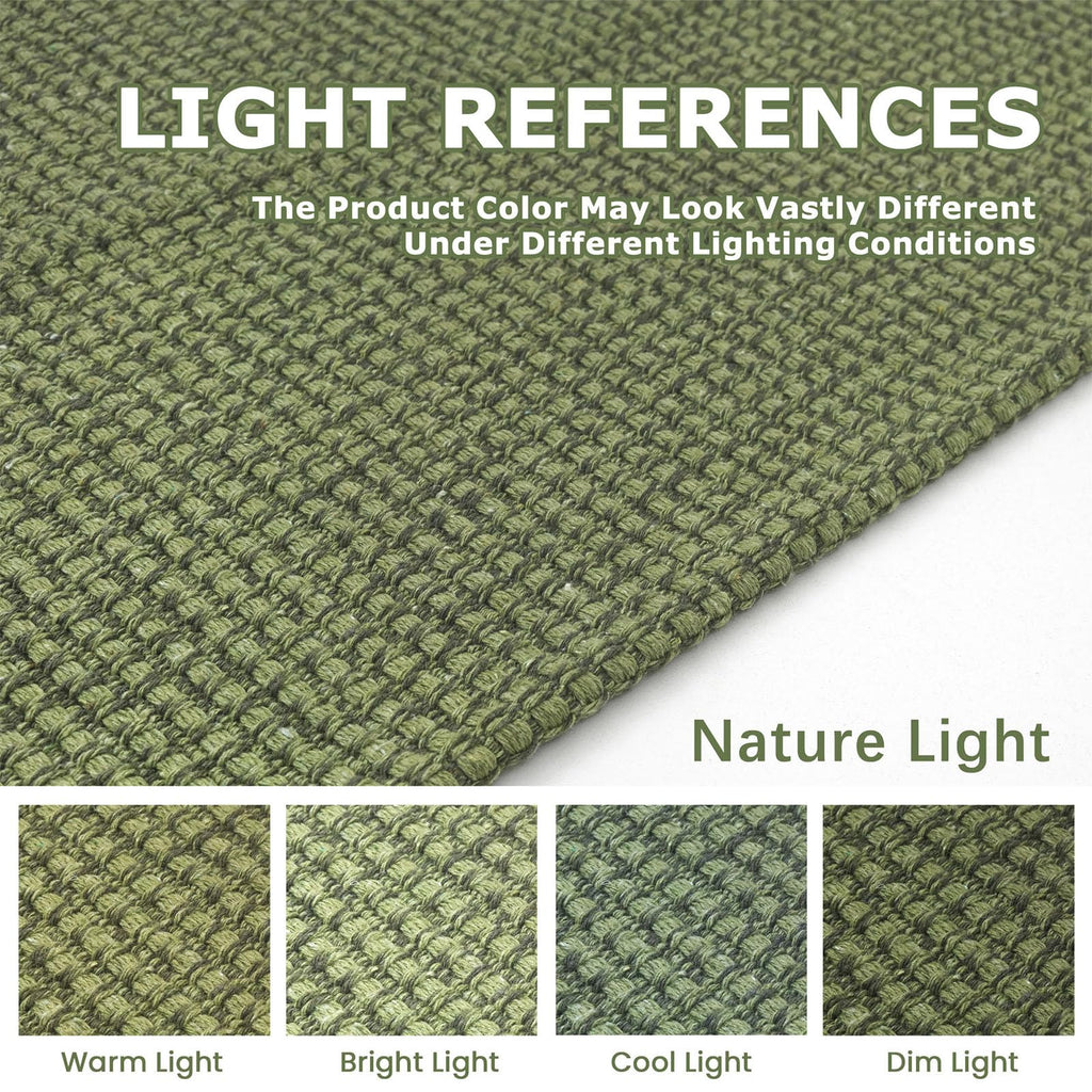 KOZYFLY Extra Long Runners for Hallways 3x18 ft Washable Kitchen Runner Non Slip Rubber Backed Hallway Rug Cotton Entryway Runner Rug Floor Carpet for Indoor Hall, Kitchen, Olive Green/Earthy Green