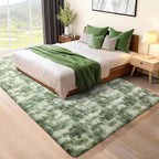 Ophanie Green and White Area Rugs for Living Room 5x7, Fluffy Shag Large Fuzzy Plush Soft Carpets, Floor Shaggy Rugs for Bedroom, Carpet for Kids Boys Girls Dorm Nursery Home Decor Aesthetic