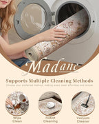 Madane Washable Runner Rug - 2x6 Rug Runners for Hallways 6 Feet Non Slip Vintage Kitchen Runner Rug Ultra-Thin Bathroom Runner Rugs Carpet Laundry Room Bedroom (2x6ft, Pink)
