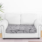 Smiry Printed Couch Cushion Covers, Stretch Soft Couch Covers for Sofa, Washable Non-Slip Sofa Slipcover Furniture Protector for Indoor and Outdoor (Medium,Grey and Black)