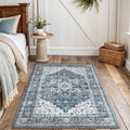 AMADA HOMEFURNISHING 3x5 Washable Area Rug, Low-Profile Entryway Rug with Non-Slip Backing & Durable Edge Binding, Vintage Rugs for Bedroom, Entryway & Kitchen