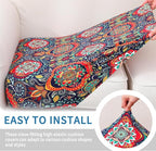 hyha Printed Couch Cushion Covers, Floral Cushion Covers, Magic Sofa Covers Washable, Stretch Couch Covers for 2 Cushion, Pattern Sofa Slipcovers(Medium, Mandala Floral)