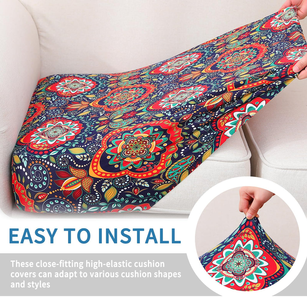 hyha Printed Couch Cushion Covers, Sofa Covers Washable for 3 Cushion Couch