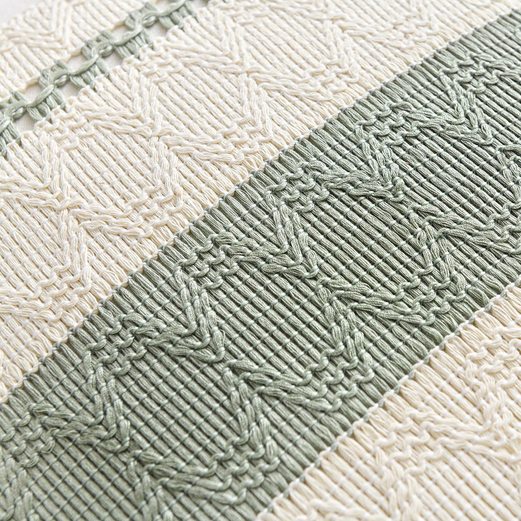 Fancy Homi Set of 1 Sage Green Boho Decorative Throw Pillow Covers 22x22 Inch for Living Room Bedroom Couch Bed Indoors, Rustic Retro Cushion Case 55x55 cm, Bohemian Room Home Decor