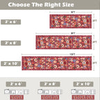 Babovid Red Hallway Runner Rug 2x6 for Bedroom Kitchen