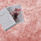 Goolela Pink Fluffy Rug 4x6 Fuzzy Faux Fur Shag Sheepskin Shaggy Rug for Bedroom Living Room Washable Rectangle
