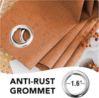 H.VERSAILTEX Halloween Curtains 100% Blackout Curtains for Bedroom Thermal Insulated Linen Textured Drapes Heat and Full Light Blocking Drapes Living Room Curtains 2 Panel Sets, Orange, 52x84 Inch