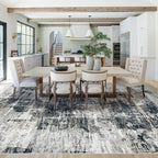 XLUEZ 8x10 Area Rugs for Living Room, Washable Modern Abstract Large Area Rug Neutral Soft Non Slip Kids Rug Stain Resistant Indoor Carpet for Bedroom Nursery Dining Room Playroom(BlackGrey, 8'x10')