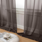 Aiyufeng Chocolate Brown Sheer Curtains 96 Inches Long 2 Panels, Solid Voile Rod Pockets Stylish Breathable Drapes Window Treatment for Kid's Room/Bedroom/Living Room, 42W x 96L, Chocolate Brown