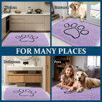 OLANLY Dog Door Mat for Muddy Paws 48x30, Paw Print Design Chenille Mud Mat
