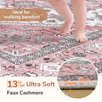 OPPODREAM Soft Area Rugs 4x6, Persian-Inspired Washable Rug, Pink
