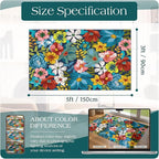 3x5 Boho Entry Rug - Small Washable Indoor Outdoor Mats for Front Door Non-Slip Porch Rug Spring Summer Colorful Floral Throw Rugs for Living Room Bedroom Entryway Kitchen Office Porch Decor