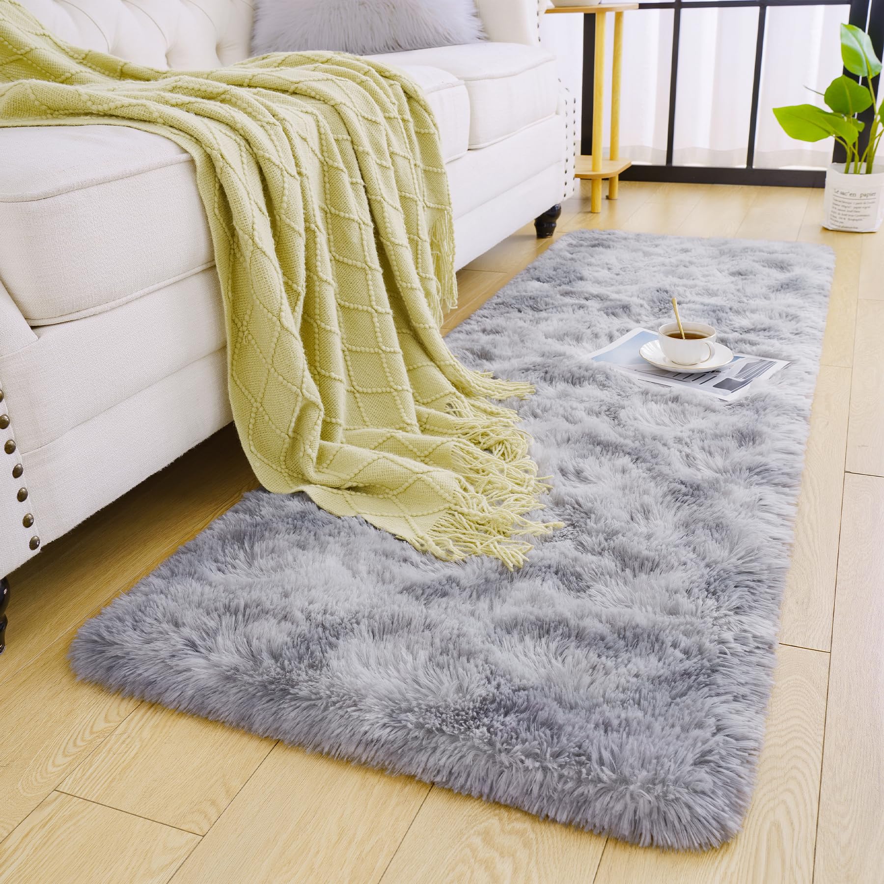 Chicrug Soft Runner Rugs for Bedroom Living Room Plush Fluffy Rug 2x10