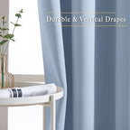 NICETOWN Blackout Curtains and Drapes for Kitchen - Thermal Insulated Solid Grommet Top Blackout Panels/Draperies for Kid's Room (Vintage Blue, 1 Pair, 46 x 54 Inch)