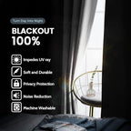 SimpleHome 100% Blackout Curtains for Bedroom,Thermal Insulated Grommet Window Drapes Room Darkening White Curtains for Living Room with Black Back,52 x 84 Inch,2 Panels
